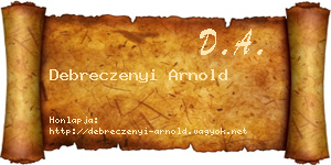 Debreczenyi Arnold névjegykártya