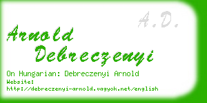 arnold debreczenyi business card